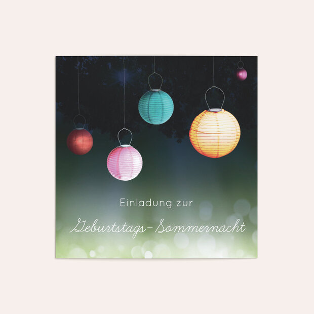 Einladungskarten Geburtstag - Geburtstags-Sommernacht