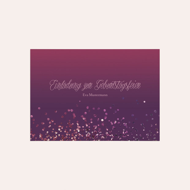 Einladungskarten Geburtstag - Geflitter