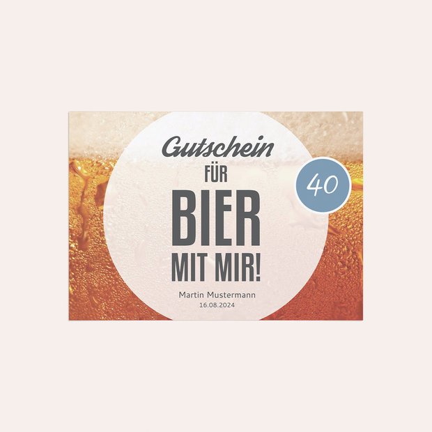 Einladungskarten Geburtstag - Gutschein Bier
