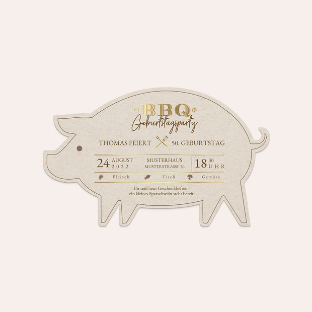 Einladungskarten Geburtstag - Schweinerei