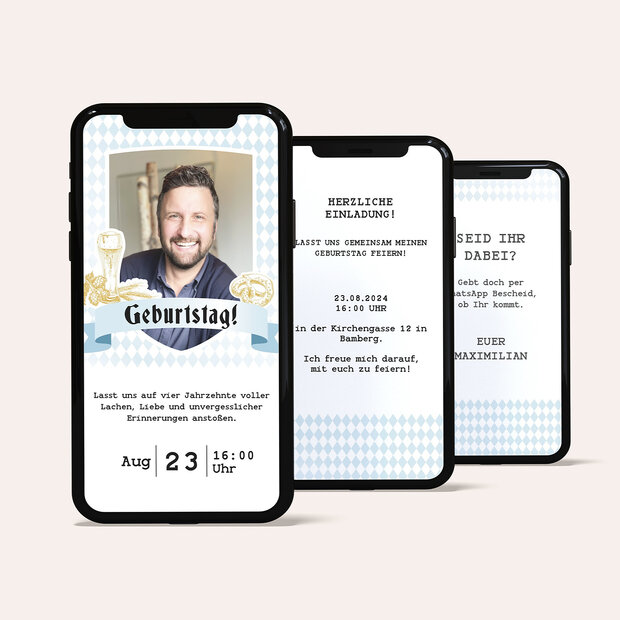 Einladungskarten Geburtstag - Zünftige Feier