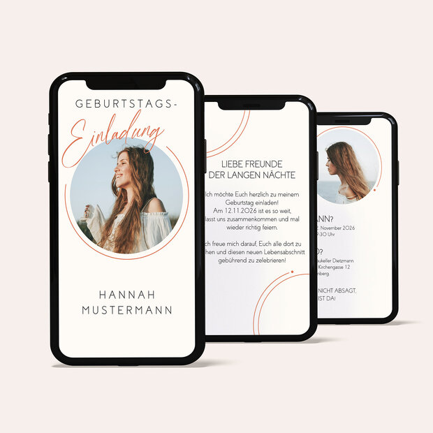 Einladungskarten Geburtstag - Elegantes Jubiläum