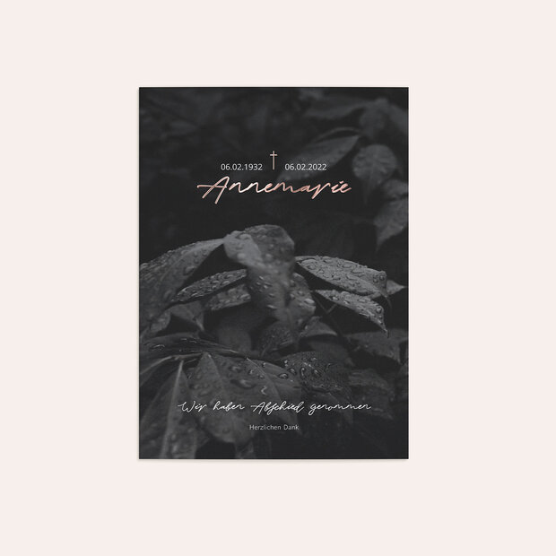 Trauerdanksagung - Zarter Tau