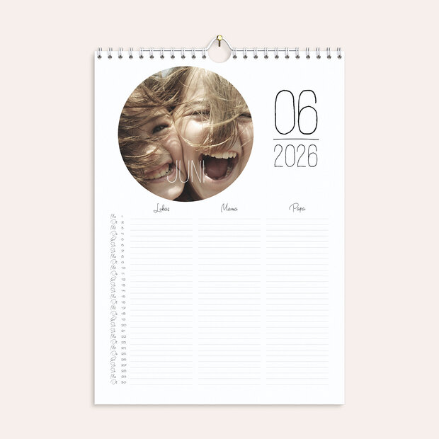 Küchenkalender - Rundes Jahr Familienplaner