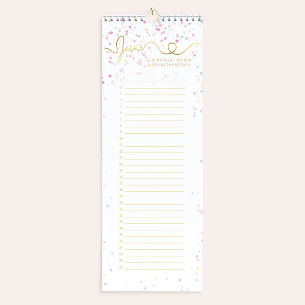 Geburtstagskalender - Konfettiparty