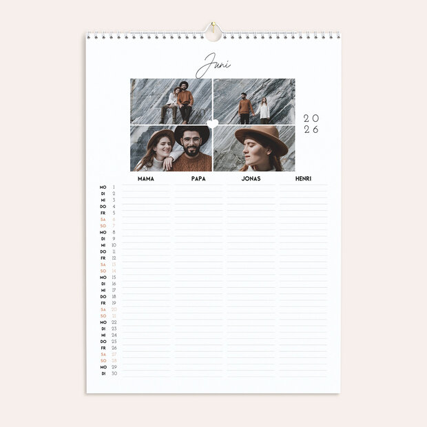 Familienkalender - Jahr voller Herzensmenschen
