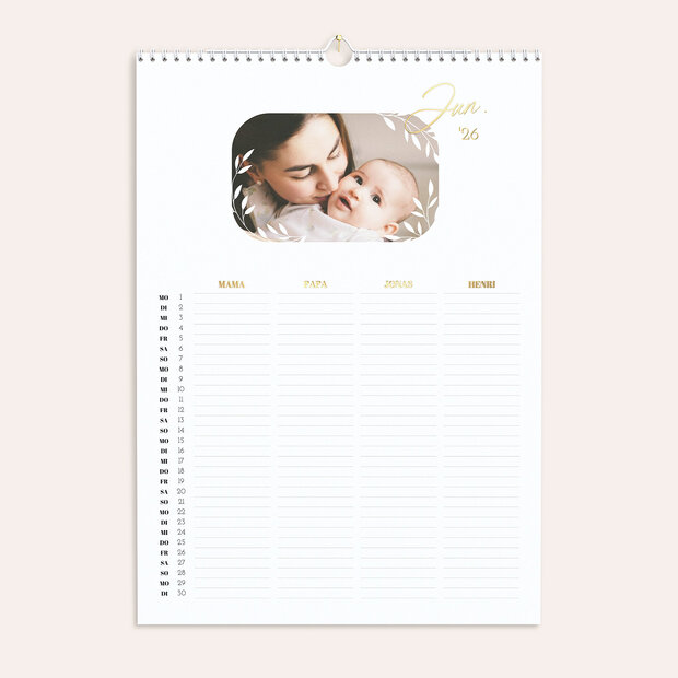 Familienkalender - Edler Blätterbogen