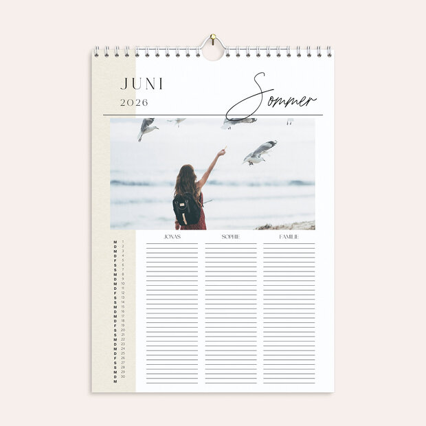 Familienkalender - Zeit in sanften Farben