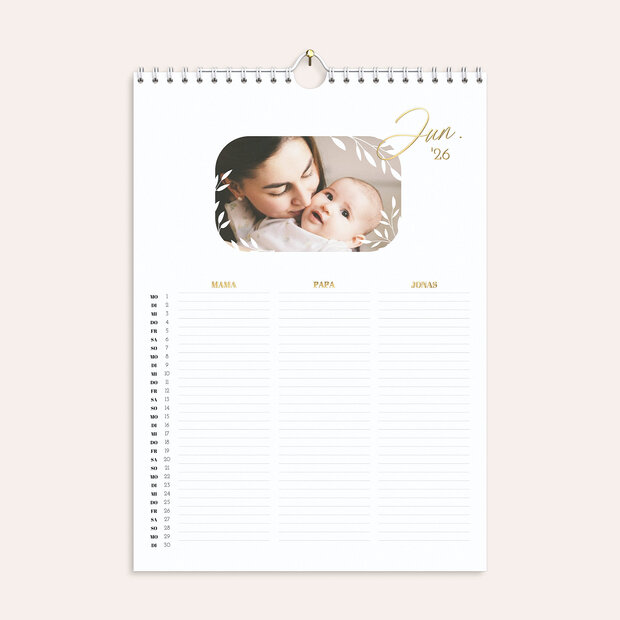 Familienkalender - Edler Blätterbogen