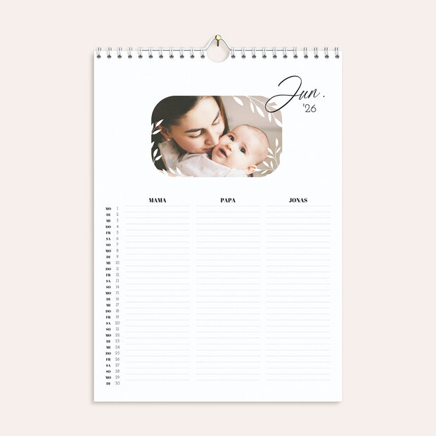 Familienkalender - Edler Blätterbogen