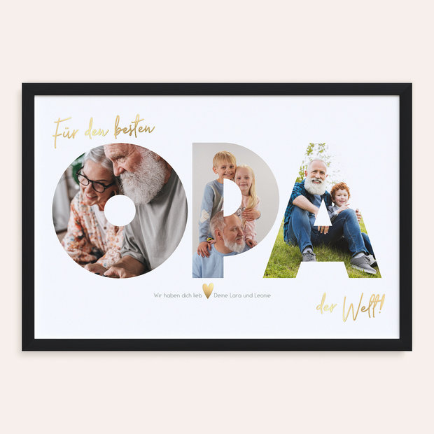 Geschenke zum 90 Geburtstag - Poster Collage - OPA