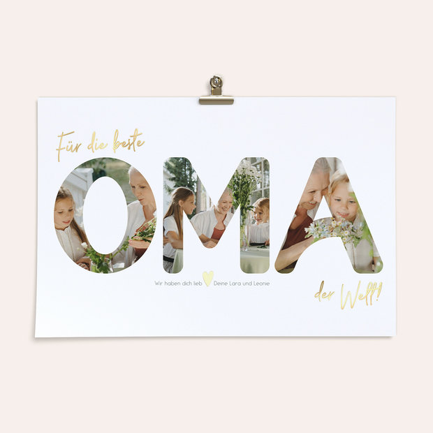 Geschenke zum 90 Geburtstag - Poster Collage - OMA