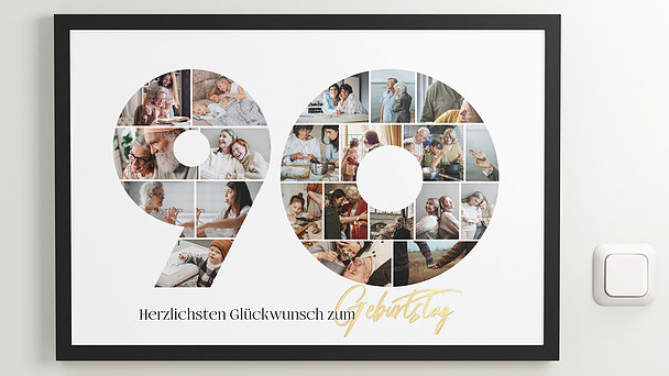 Geschenke zum 90 Geburtstag - Poster – Foto Collage 90
