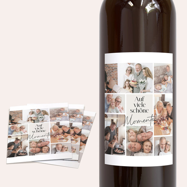 Geschenke zum 90 Geburtstag - Flaschenetikett – Foto Collage