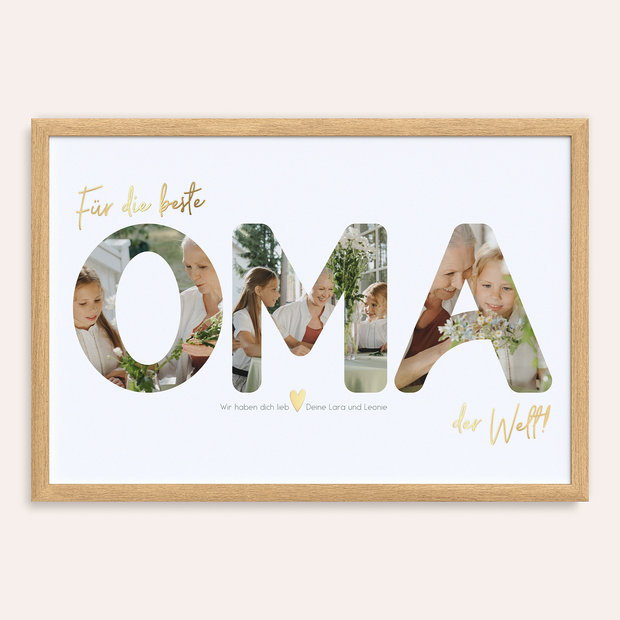 Geschenke zum 70 Geburtstag - Poster Collage - OMA