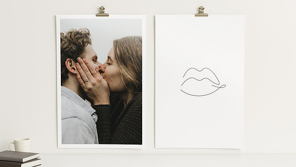 Wandbilder Wohnzimmer - Kisses for you