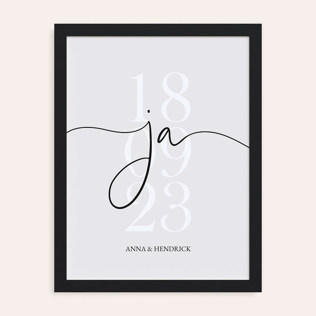 Wandbilder Wohnzimmer - Poster mit Hochzeitsdatum