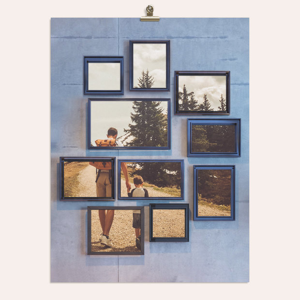 Wandbilder Wohnzimmer - Multirahmen blau