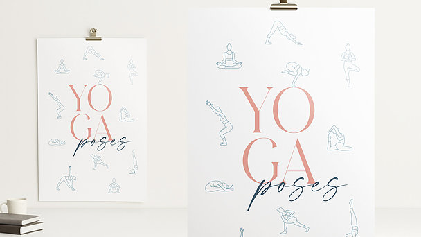 Wandbilder Arbeitszimmer - Yoga poses