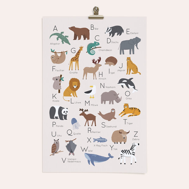 Wandbilder Kinderzimmer - Tierisches ABC