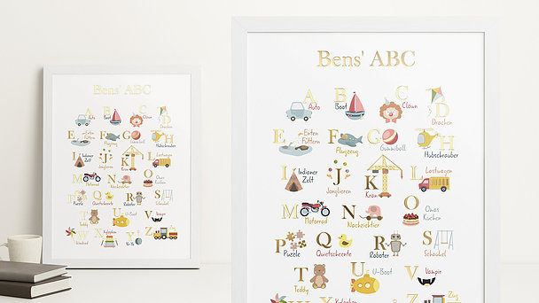 Wandbilder Kinderzimmer - Quer durchs ABC
