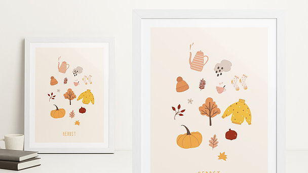 Wandbilder Kinderzimmer - Herbstliebe