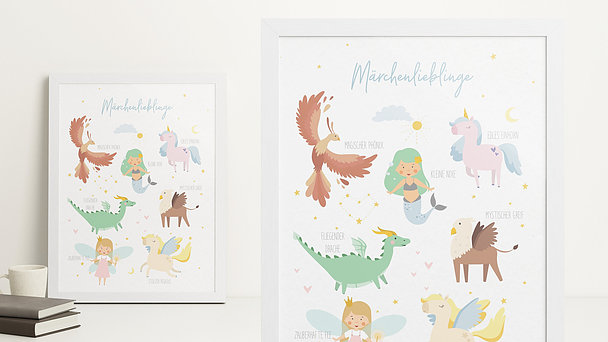 Wandbilder Kinderzimmer - Märchenlieblinge
