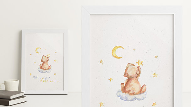 Wandbilder Babyzimmer - Sternengucker