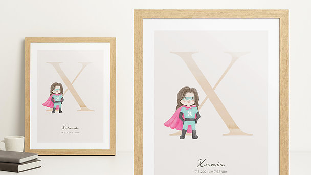 Wandbilder Babyzimmer - X for Supergirls