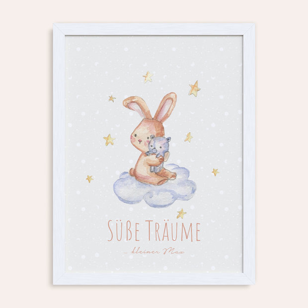 Wandbilder Babyzimmer - Kuschelhase