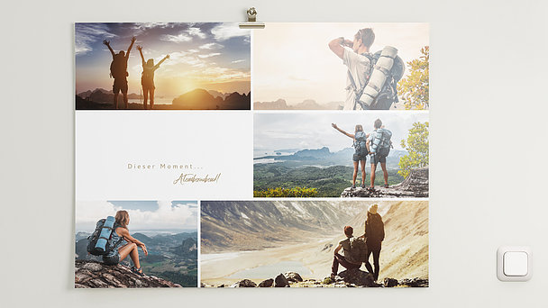 Wandbilder mit Foto - Collage mit Text Horizontal