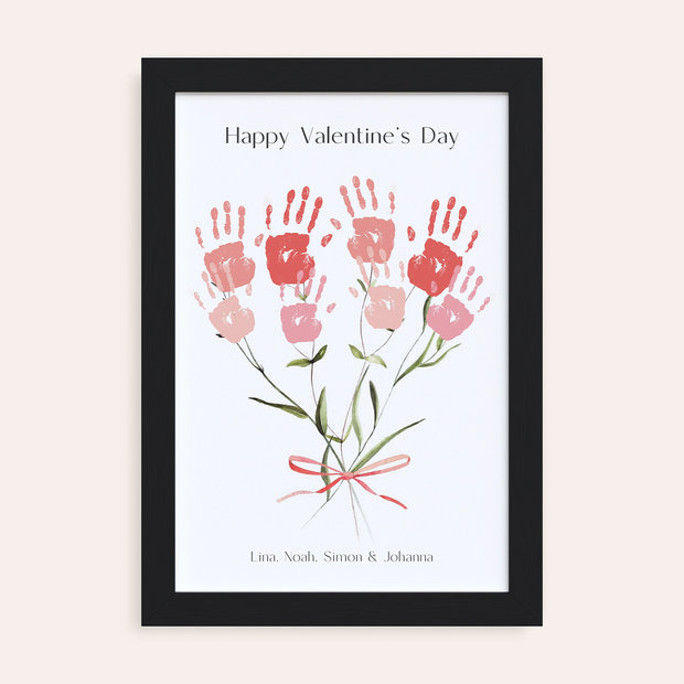 Geschenke zum Valentinstag - Handabdruck-Poster “Eine Handvoll Blumen”