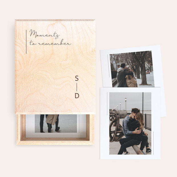 Geschenke zum Valentinstag - Holzbox mit Fotos “Best thing”
