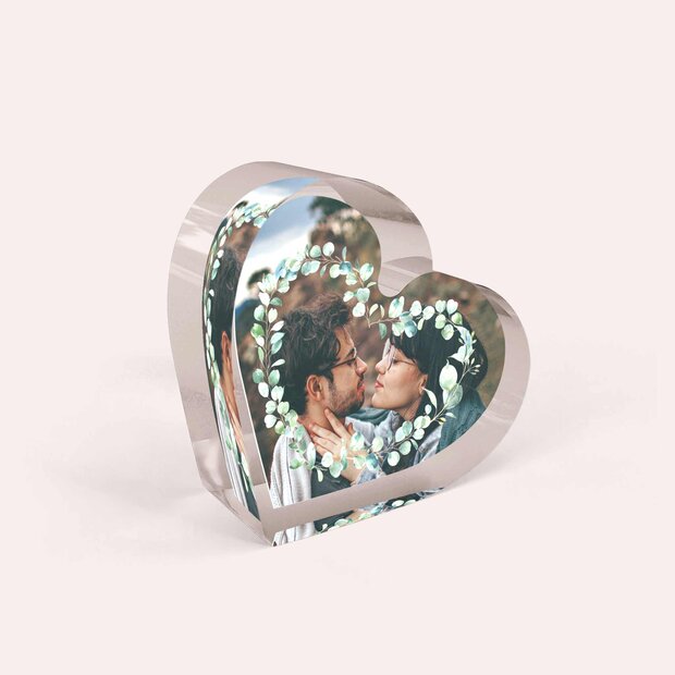 Geschenke zum Valentinstag - Acrylblock Herz “Wachsende Nähe”