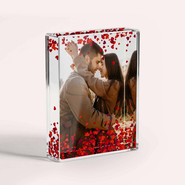 Geschenke mit eigenem Foto - Schüttelrahmen Herzen “Herznähe”