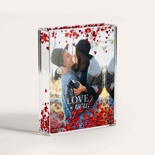 Geschenke zum Valentinstag - Schüttelrahmen Herzen “Zarte Wärme”