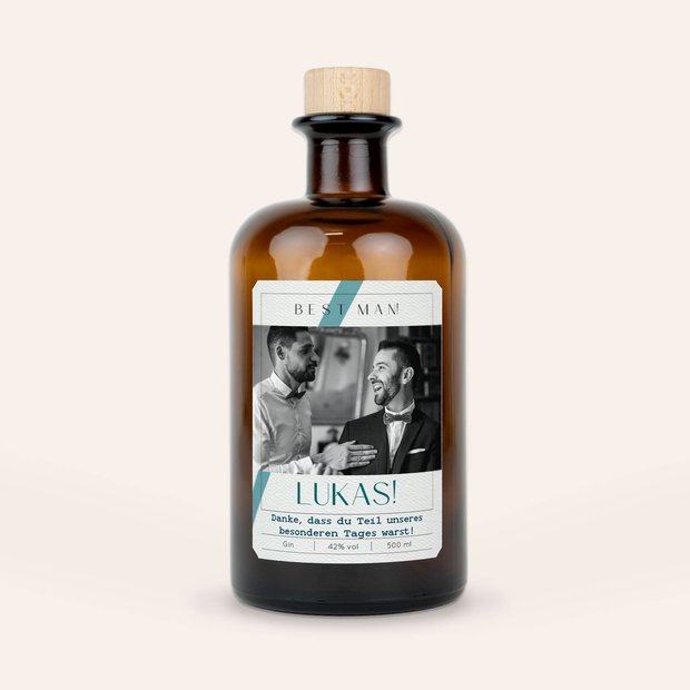 Geschenke für Trauzeugen - Gin mit Etikett 