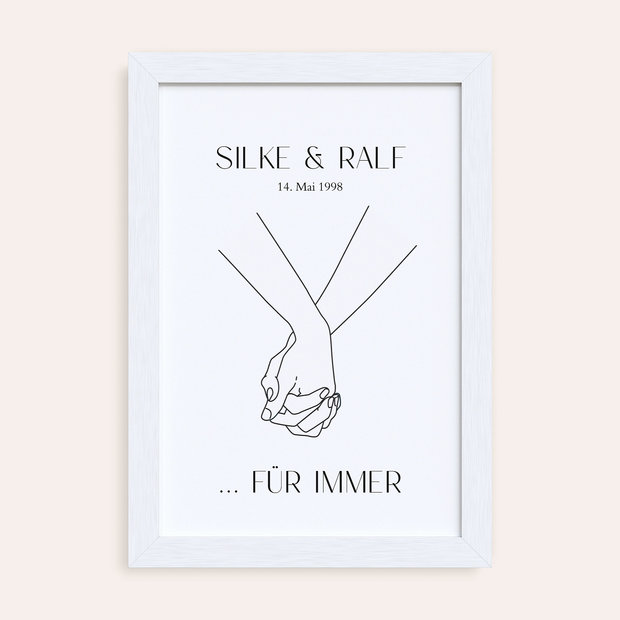 Geschenke Silberne Hochzeit - Wandbild “Nimm meine Hand”