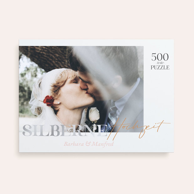 Geschenke Silberne Hochzeit - Fotopuzzle “Mit Herz und Gefühl”