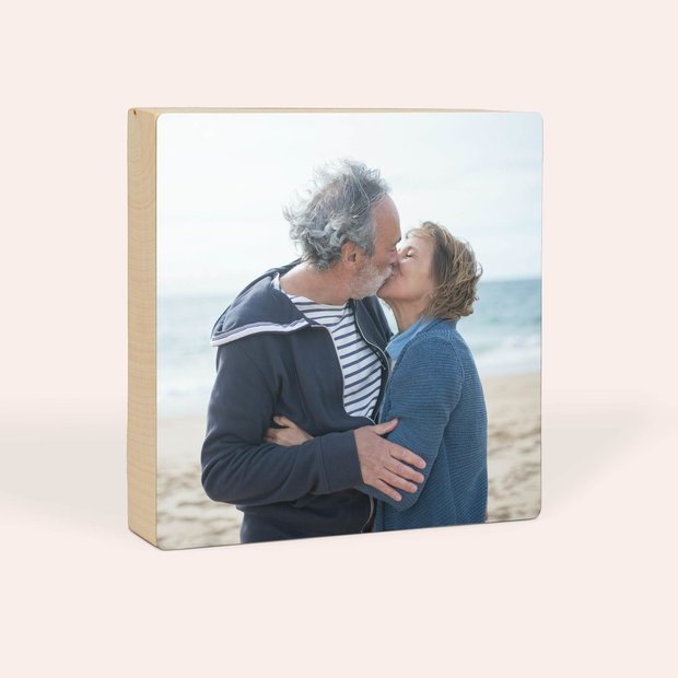 Geschenke Silberne Hochzeit - Foto-Holzblock „Paarmoment“