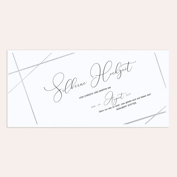 Silberhochzeit - Klare Linien