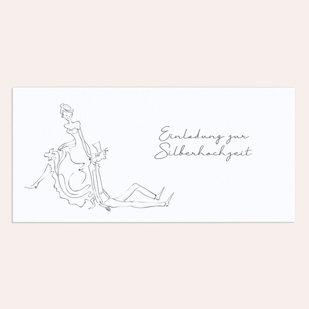 Silberhochzeit - silberne hochzeit einladungskarte