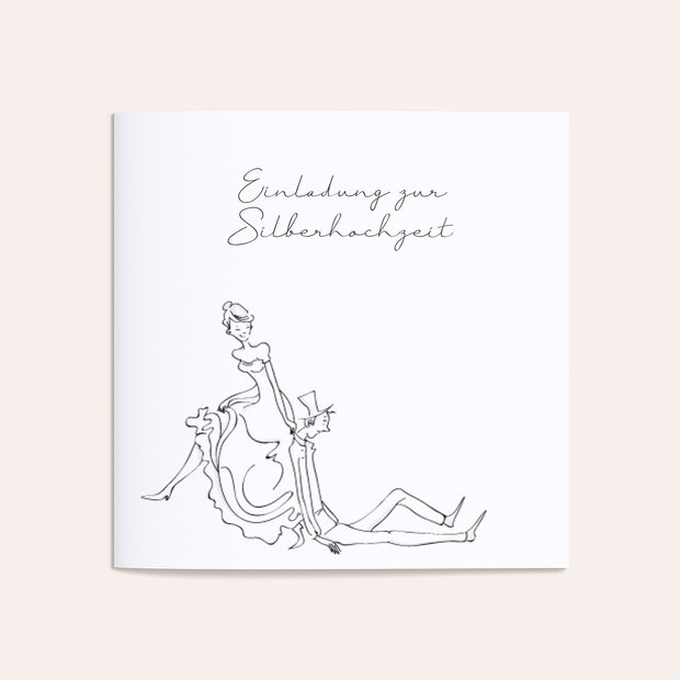 Silberhochzeit - silberne hochzeit einladungskarte