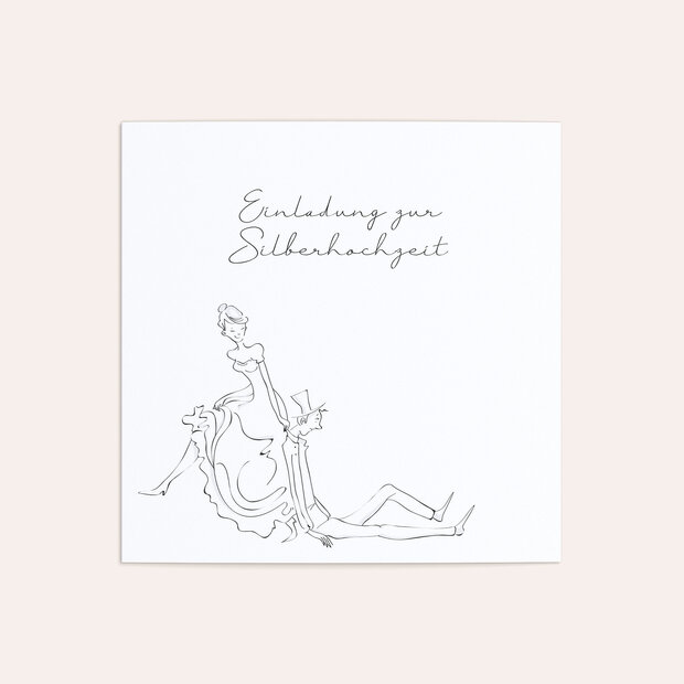 Silberhochzeit - silberne hochzeit einladungskarte