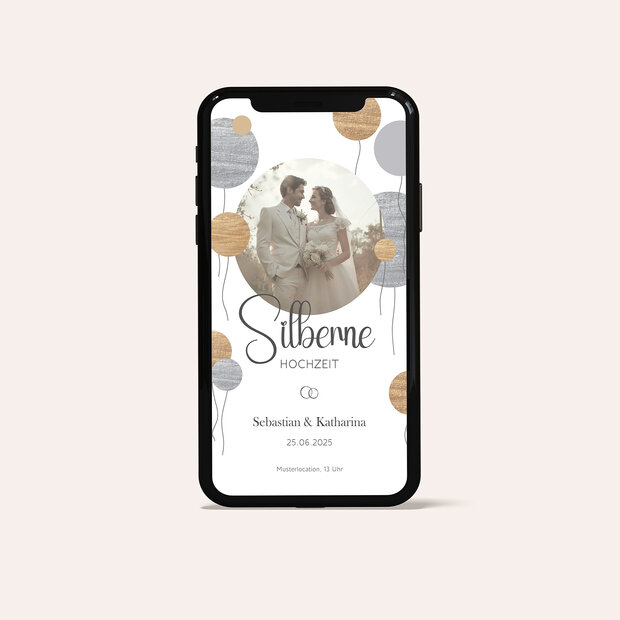 Silberhochzeit - Festlicher Ballongruß