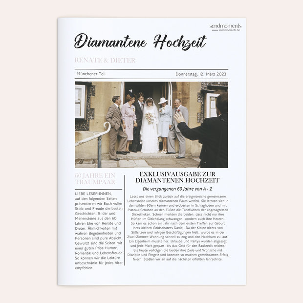 Geschenke Diamantene Hochzeit - Festschrift “Zeitsprung”