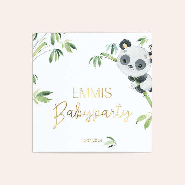 Einladungskarten Babyparty - Bambusbär