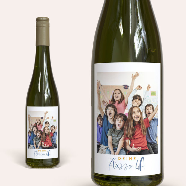 Wein mit Etikett - Riesling mit Etikett “Collage der Freude”