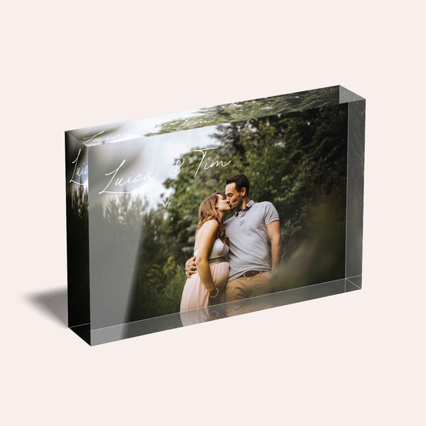 Fotoaufsteller - Acrylblock “Unzertrennliches Duo”