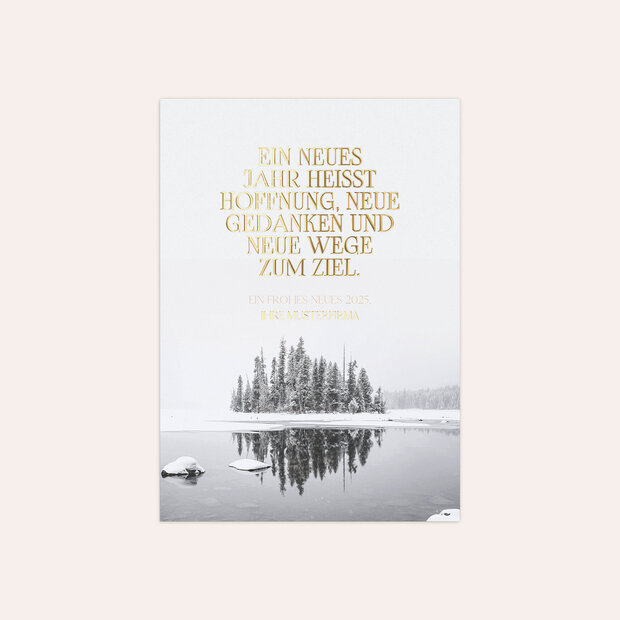 Neujahrskarten geschäftlich - Spiegelbild im See